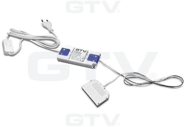 GTV TRANSFORMATOR LED SLIM GRUBOŚĆ 10mm. 6W. DC 24V. KABEL ZASILAJĄCY W WŁĄCZNIKIEM. WYJŚCIE KABEL ZE ZŁĄCZKĄ MINI AMP LD-SZA06W-24