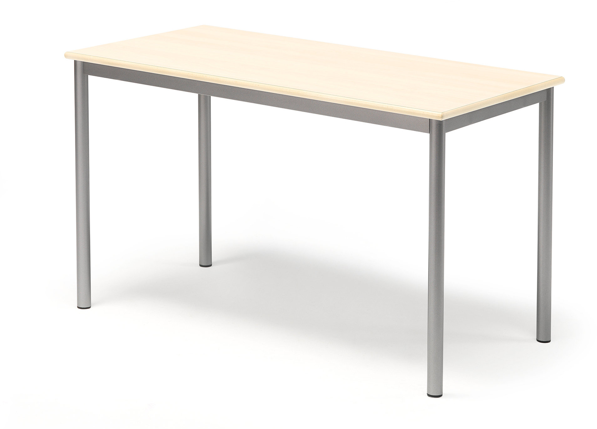 AJ Produkty Stół Sonitus, 1200x600x720 mm, rama srebrna, dźwiękochłonny HPL, brzoza