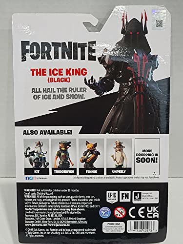 Fortnite Fortnite FNT0798 Tryb Solo Core The Ice King (czarny), 10 cm wysoce szczegółowa figurka z narzędziem do zbierania, style obejmują Unpeely, Fennix, Triggerfish i więcej. Zbieraj je wszystkie, wiele FNT0798