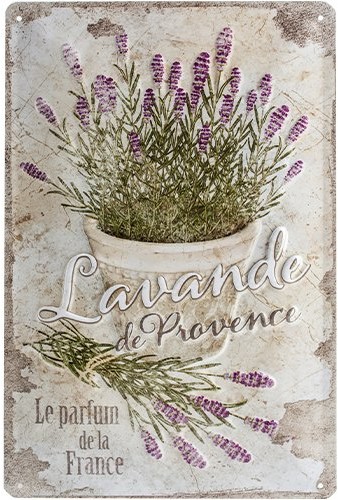 Nostalgic-Art Home und Country 22200 blaszany szyld, Lavende de Provence, 20 x 30 cm 22200