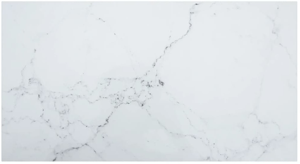 vidaXL Lumarko Blat stołu, biały, 120x65 cm, 8 mm, szkło z teksturą marmuru 322260