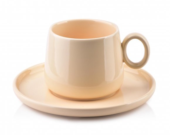 AFFEKDESIGN AFFEKDESIGN ALISA FILIŻANKA ZE SPODKIEM 270 ML BEŻOWY PORCELANA HTD6337 12