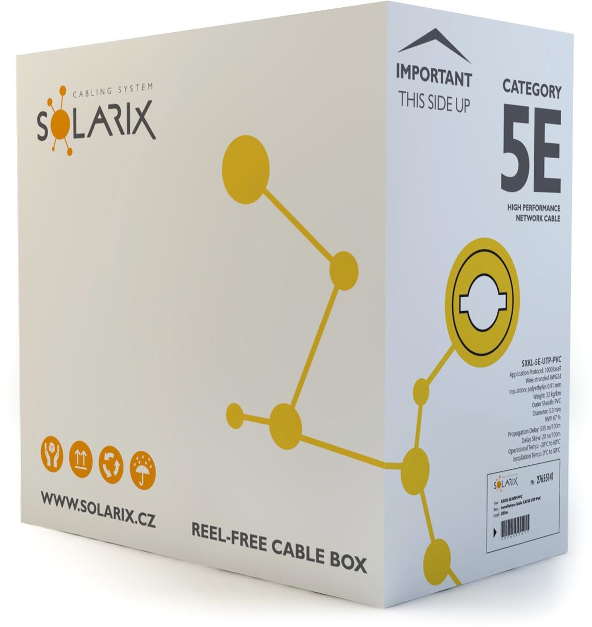Solarix Przewód UTP kat.5e box 305m linka PVC SXKL-5E-UTP-PVC-GY 27800302