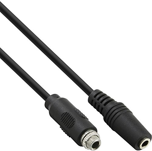 InLine 99303 N adapter sieciowy do montażu z gwintem, 3,5 MM Stereo Audio puszka do puszki, 0,6 m Czarny 99303N