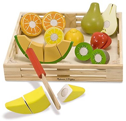 Melissa & Doug drewniany zestaw do krojenia owoców | Zabawa Imaginacyjna | Drewniana zabawki spożywcze dla dzieci| 3+ | Prezent dla chłopca lub dziewczynki 4021