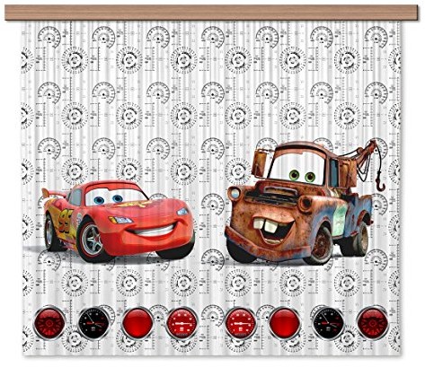 Disney AG Design fcsxl 4368 Cars, firanka/zasłona, 180 x 160 cm 2 części: 90 x 160 cm, materiału, multicolor, 0,1 x 180 x 160 cm FCSXL 4368