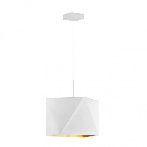 Geometryczna lampa wisząca z białym stelażem - T3-F44