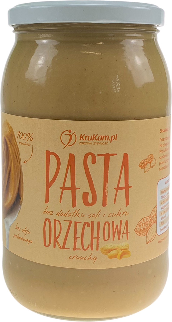KruKam Pasta Orzechowa Crunchy z kawałkami orzechów 100% 900g