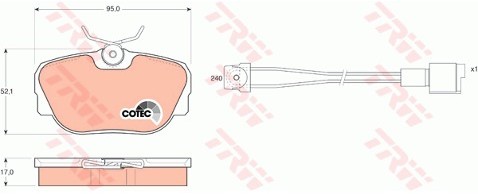 TRW Zestaw klocków hamulcowych, hamulce tarczowe GDB820