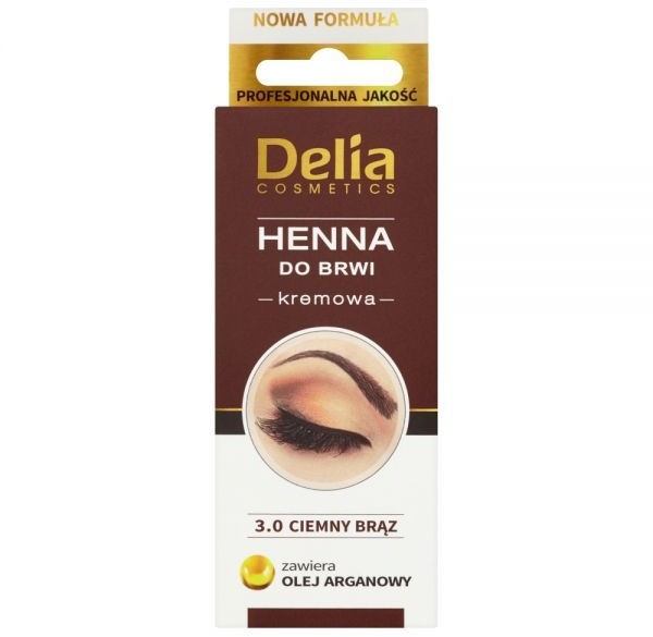 Delia Cosmetics Henna do brwi kremowa ciemny brąz 3.0