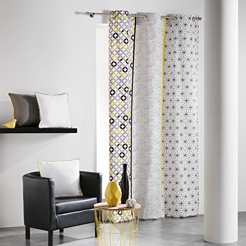 COTON D'INTERIEUR Podszewka z bawełny-Remix zasłona ze szlufkami, 140 x 240 cm 1606047