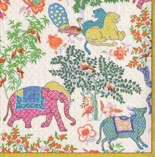 Caspari Caspari Les Jardins De Mysore papierowe serwetki lunchowe, 20 sztuk 11930L