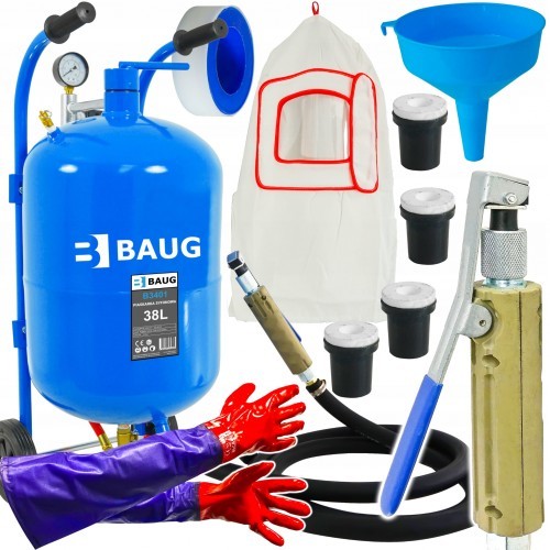 BAUG PIASKARKA SYFONOWA DO PIASKOWANIA PISTOLET WĄŻ 38L B3401