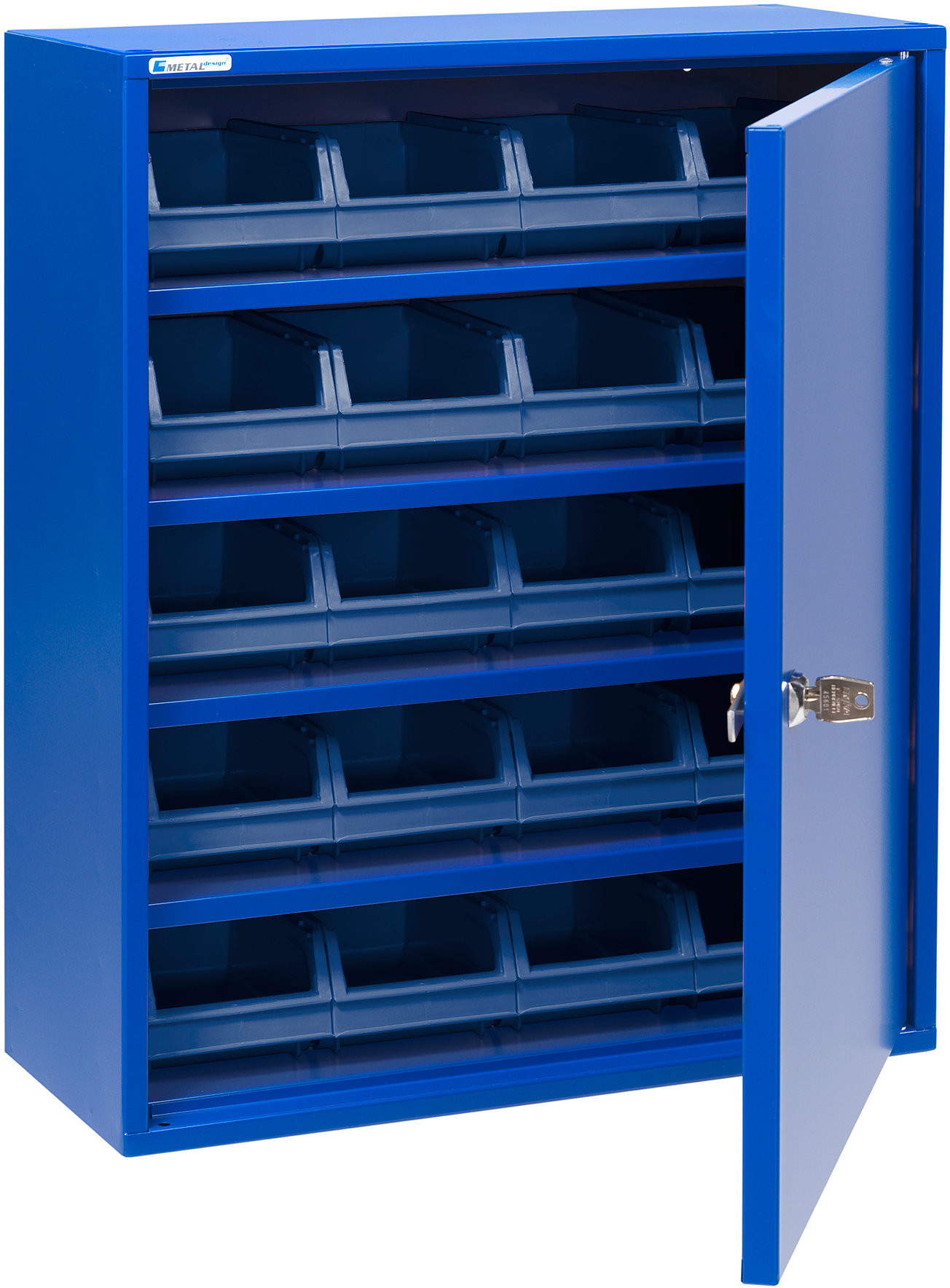 AJ Produkty Szafa warsztatowa z pojemnikami, 580x470x205 mm, niebieski