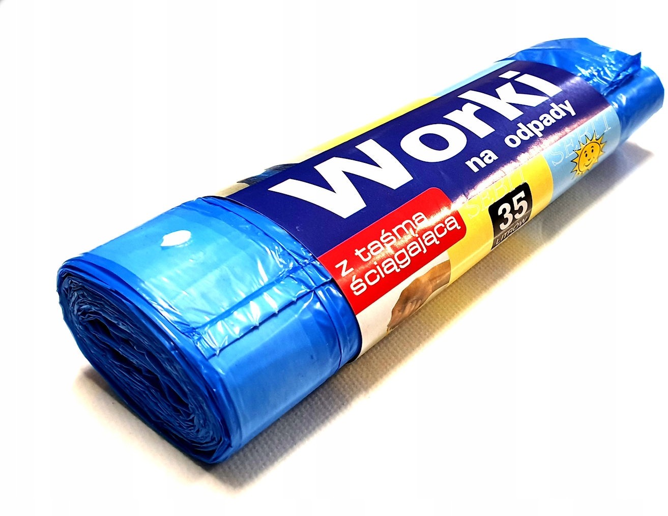 Worki na śmieci 35L z taśmą niebieskie 15szt 77418