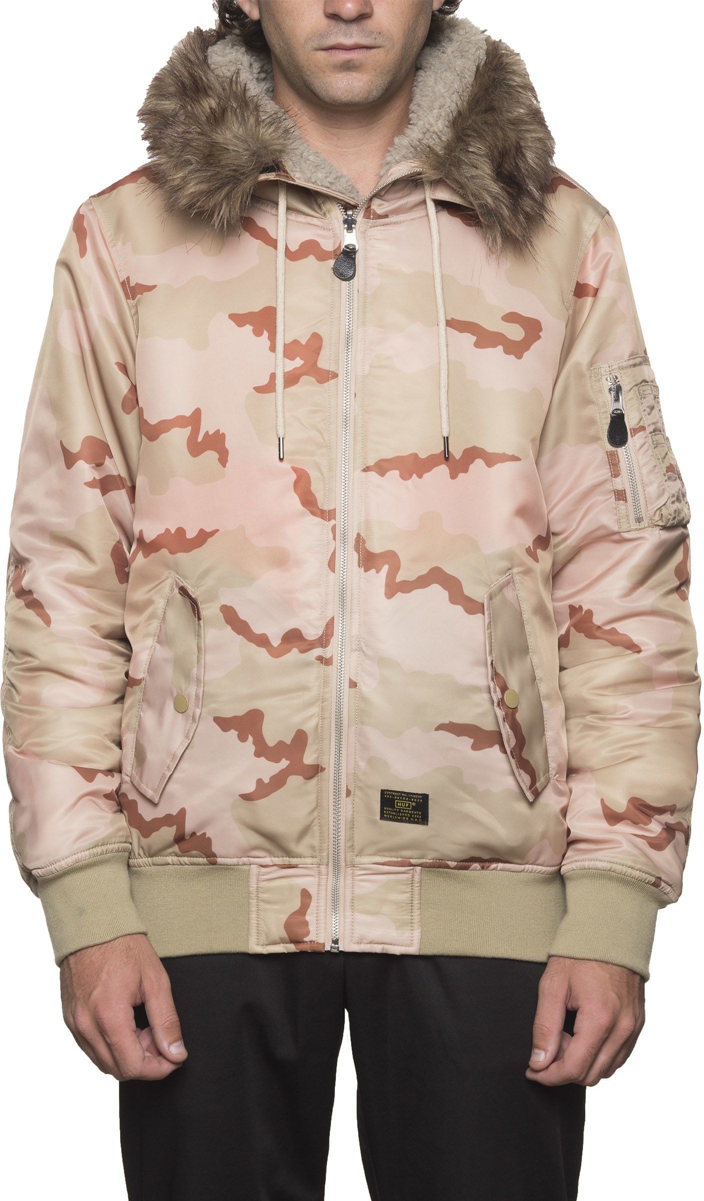 HUF kurtka street zimowa męska N2B REVERSIBLE JACKET DESERT CAMO