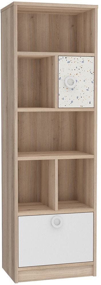 shumee Regał Śliwka Comano Terrazo Biały