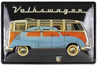 VW Collection by BRISA blaszana tabliczka z VW Bulli T1 motyw retro, 20x30 cm BB5002