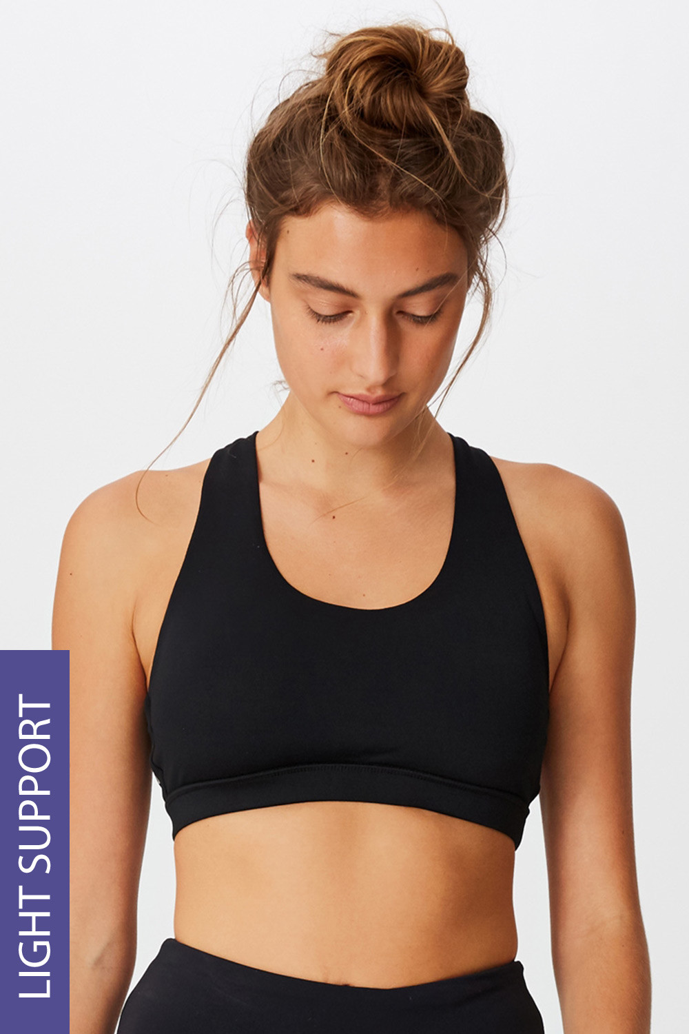 Cotton On Biustonosz sportowy Workout Crop czarny