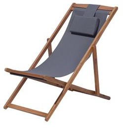 Beliani Leżak ogrodowy drewno eukaliptusowe szare siedzisko AVELLINO