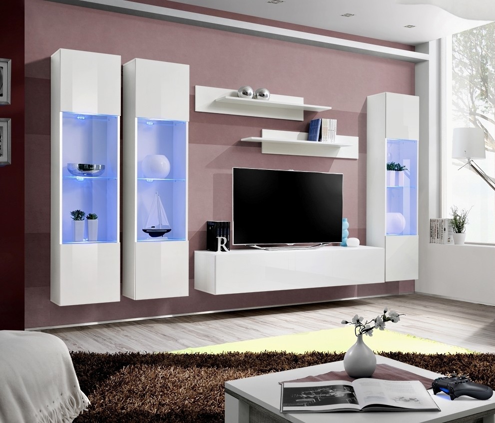 MEBLOŚCIANKA FLY C3 BIAŁY MAT/BIAŁY POŁYSK + LED 23 WW FY C3