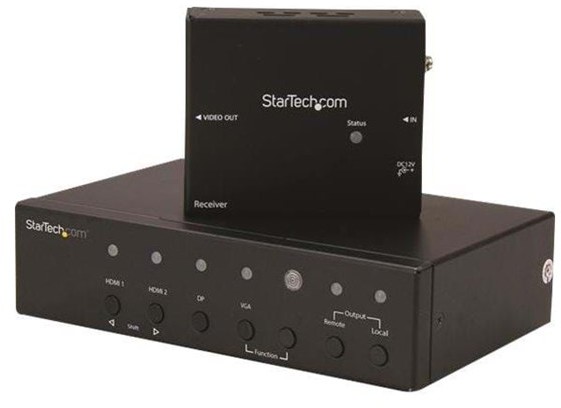 StarTech.com StarTech.com VGA DisplayPort and HDMI Over CAT5 HDBaseT Extender Switch - video/audio extender - HDMI STDHVHDBT