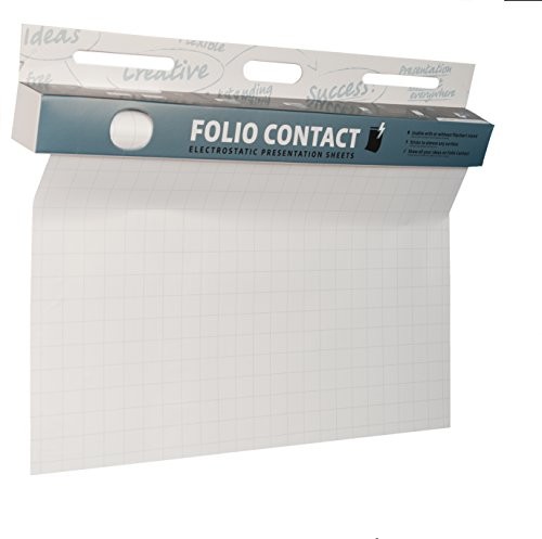 NOPAR Folio Contact elektrostatyczna, opatentowana folia prezentacyjna typu flipchart, nie wymaga stosowania dodatkowych elementów montażowych, przylega do prawie każdej powierzchni 25 Blatt / Sheet 60x80cm