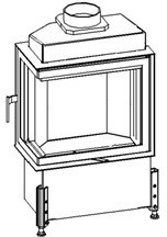 Kobok Midi Corner 730/330 lewa szyba SM czerniona 6,5kW K/CORNER/MIDI/730/L/330/SM