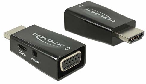 Delock 65901 adapter gniazda HDMI-A Male > VGA z screwless adapter audio Audio/Multi Media,,,,, 65901 65901