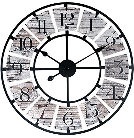 Technoline duże, analogowy zegar ścienny WT 1611, kwarc, metal/MDF, szara,  58 cm WT1611