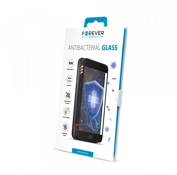 TEMPERED Antybakteryjne Szkło hartowane Glass Forever do iPhone XR / iPhone 11 czarna ramka
