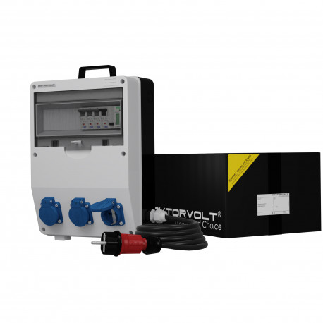 Doktorvolt Rozdzielnica TD-S/FI 3x230V Schuko SKH z kablem Typ F 1-faz licznik 9856 DV-9856-D