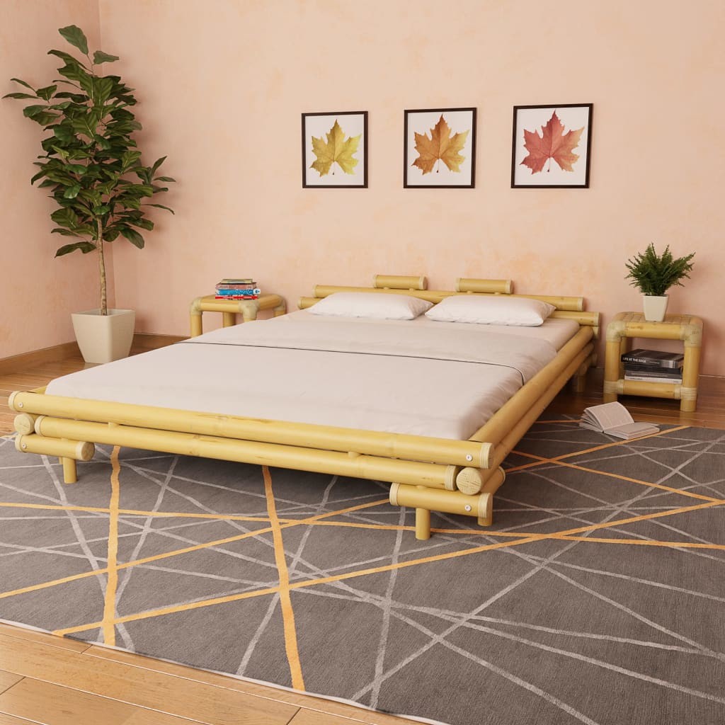 vidaXL Bambusowe łóżko, 160 x 200 cm, kolor naturalny