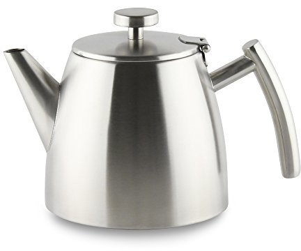 Café Ole dzbanek na herbatę z podwójnymi ściankami z pokrywką na zawiasach ze stali szlachetnej, matowe wykończenie, 0,35 L HTP-03DW/S