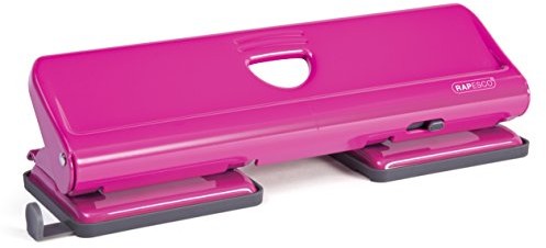 Rapesco metalowy dziurkacz 720 4-krotnie dziurkacz, różowy (Hot Pink) 1385