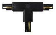 Shilo T-ŁĄCZNIK szynoprzewodu uziemienie zewnętrzne lewe XTS 39 CZ do 3-fazowej szyny natynkowej 230V czarne