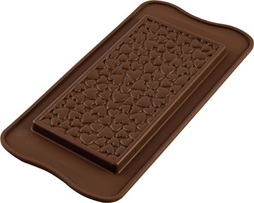 Unbekannt Silikomart 195932 foremka na czekoladki Love Choco Bar foremka na czekoladki, silikon, brązowy, 11,7 x 7,9 x 11 cm 195932