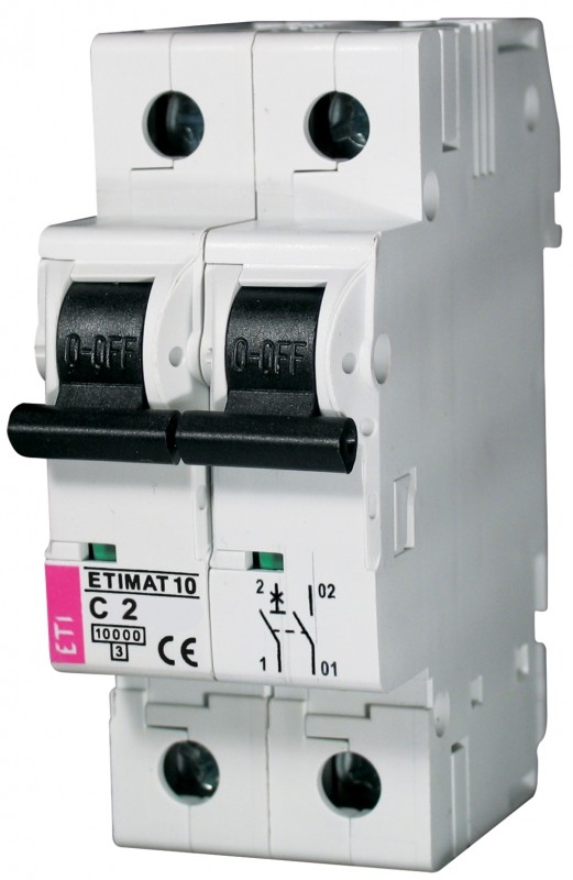 ETI Wyłącznik-nadprądowy-ETIMAT-10-1P+N-C-2A-10kA 2132708