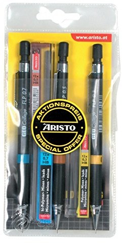 GEOtec geotec przyboru do zestaw geocollege, 0,35/0,5/0,7 MM, HB, czarny, -częściowy zestaw AR23559