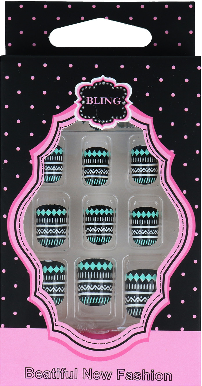 Akcesoria Bling Beatiful New Fashion Zestaw Sztucznych Paznokci + Klej 18