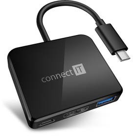 Фото - Кардридер / USB-хаб Connect IT Hub USB  USB-C/USB-C, HDMI, USB 3.0  Czarny (CHU-7050-BK)