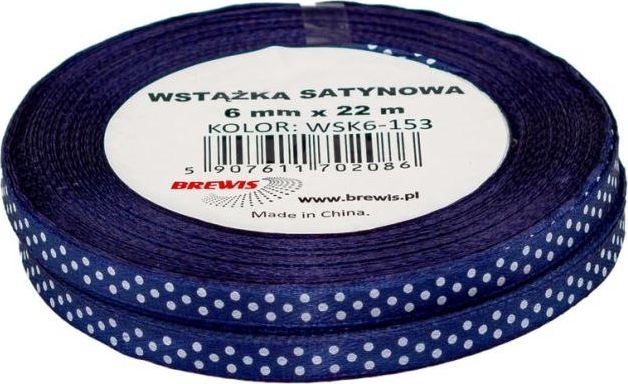 BREWIS BREWIS Wstążka satynowa BREWIS kropki 6mm WSK6-153 Brewis AC817BRW