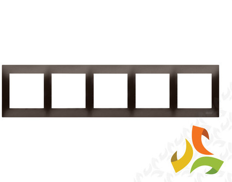 SIMON KONTAKT Ramka 5 pięciokrotna, brąz mat uniwersalna do puszek karton-gips IP20/IP44 DRK5/46 SIMON 54 PREMIUM DRK5/46/KON