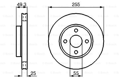 BOSCH Tarcza hamulcowa przednia, 0 986 479 084  0986479084