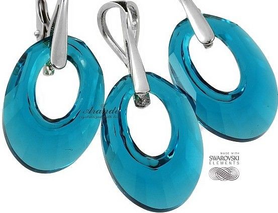 Arande SWAROVSKI kolczyki wisiorek INDICO HELIOS SREBRO 4112918657