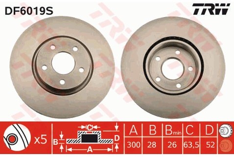 TRW Tarcza hamulcowa DF6019S