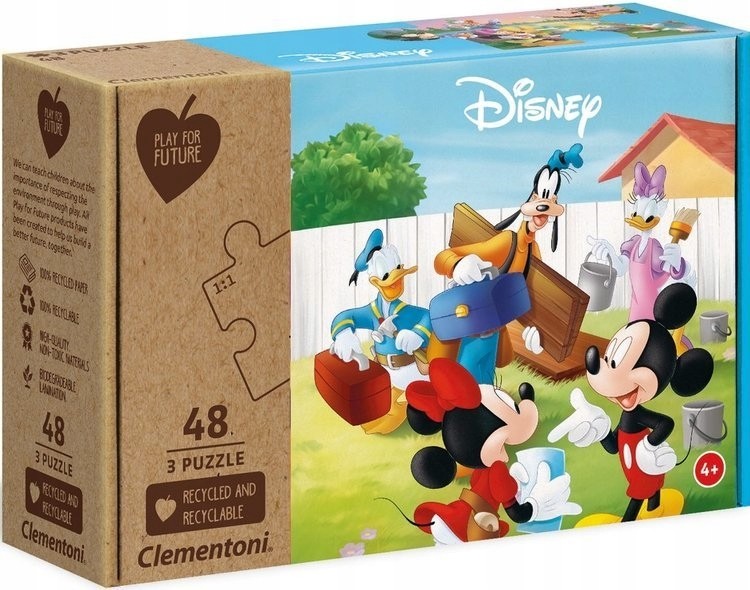 Clementoni Puzzle 3x48 Play For Future Mickey Mouse
