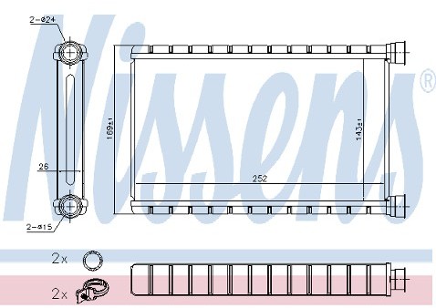 NISSENS Wymiennik ciepła, ogrzewanie wnętrza 73941