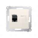 Kontakt Simon 54 Gniazdo komputerowe pojedyncze RJ45 kat 6 z przesłoną przeciwkurzową kremowy Kontakt 54 D61.01/41