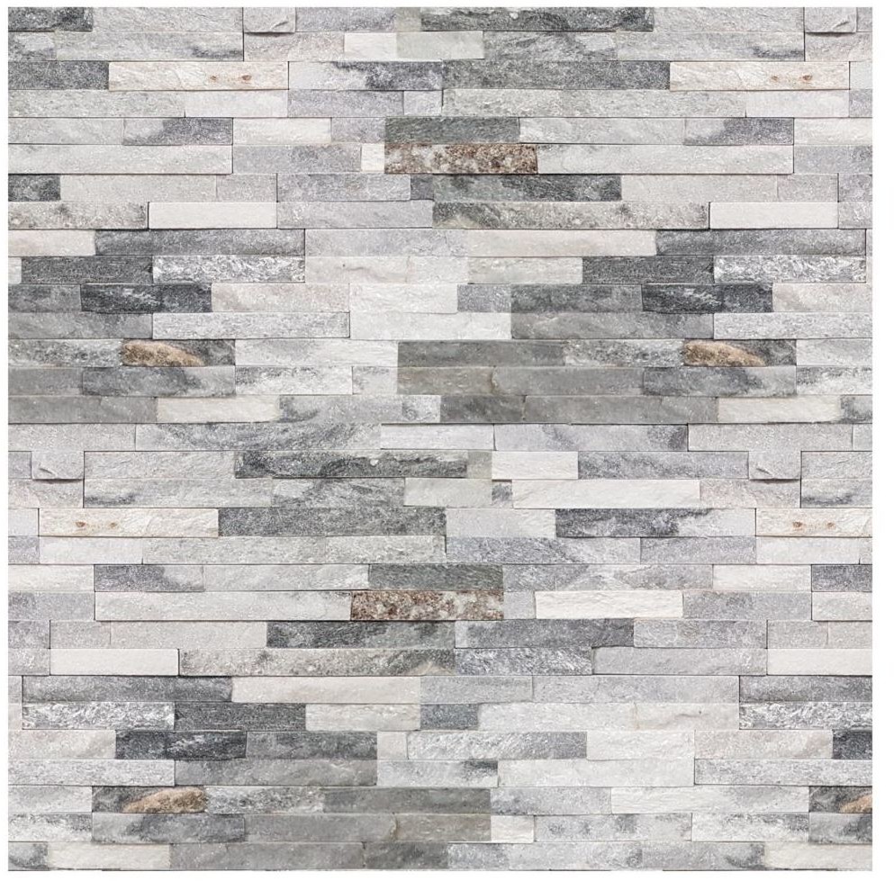 Kamień naturalny KWARC Biało - szary 40 x 10 cm